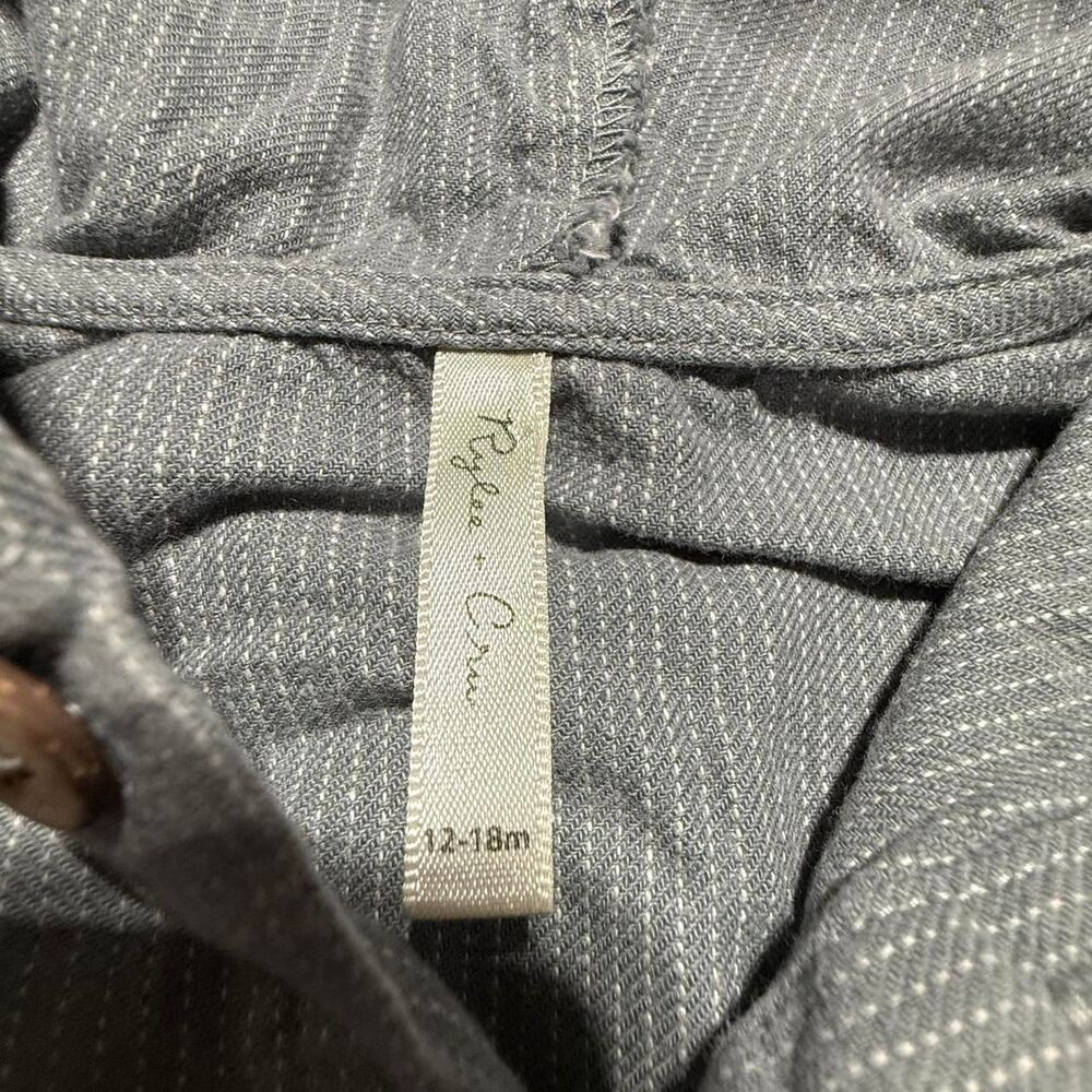Rylee + Cru Pinstripe Hooded Button Up Jacket Shirt 12-18M - Picture 4 of 5
